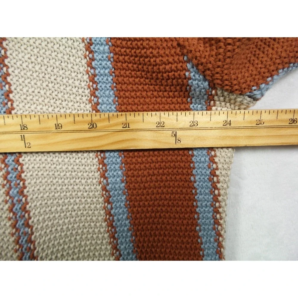 Lucky Brand Sweater Mens Size Large Beige Orange Knit Baja Stripe Hooded NWT - Picture 5 of 12